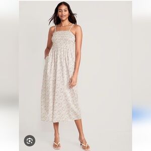 Old Navy Floral Midi Dress - Cream